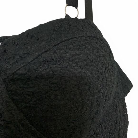 White Birch Plus Size 3X Black Lace Bodysuit - Picture 4 of 7